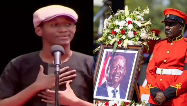 Raila’s Gen Z Nephew Cracks Up Mourners with “Uji ya Uhuru” Joke at Funeral